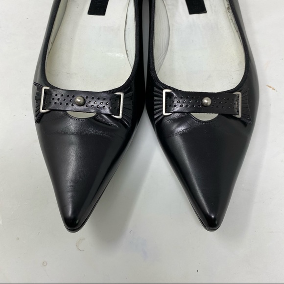 Marc Jacobs black pointy toe leather flats 8.5 A7 - Picture 9 of 9
